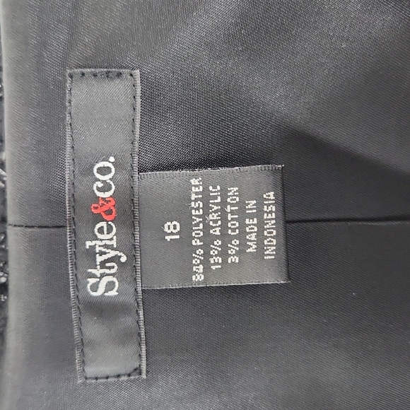 Style & Co. Jacket blazer black sparkle lined size 18 New Years Eve party - Picture 7 of 8